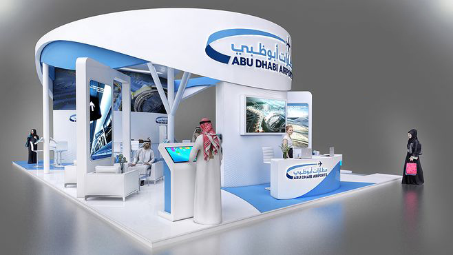 北京展位布置-ABU DHABI AIRPORTS-航空展展會設計|航空展展位搭建
