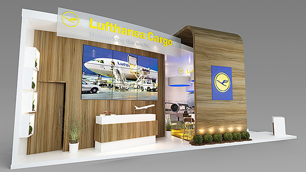 西安展覽展台裝修-Lufthansa Cargo-航空展會搭建