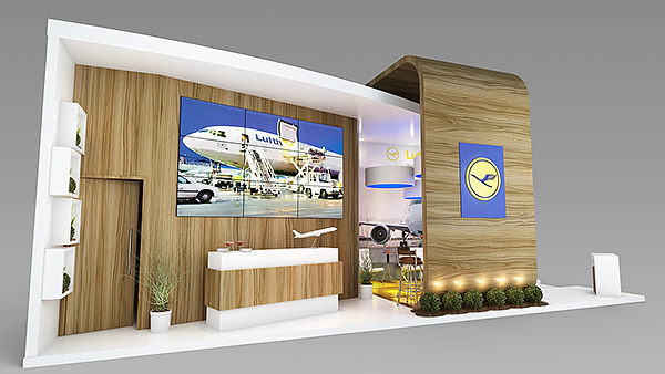 西安展覽展台裝修-Lufthansa Cargo-航空展會搭建