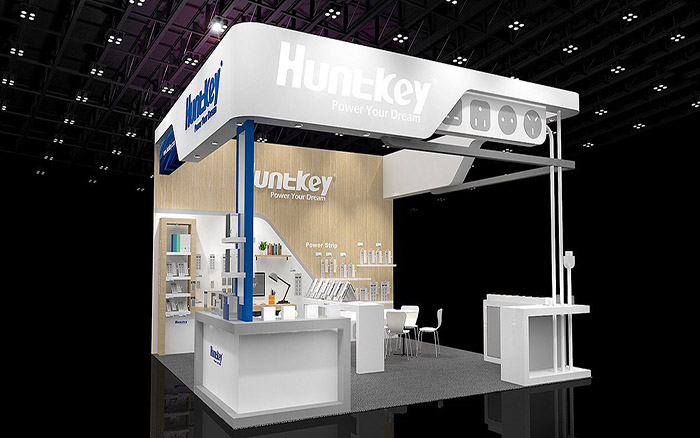 廣州琶洲展館展台搭建-huntkey-電源展會設計