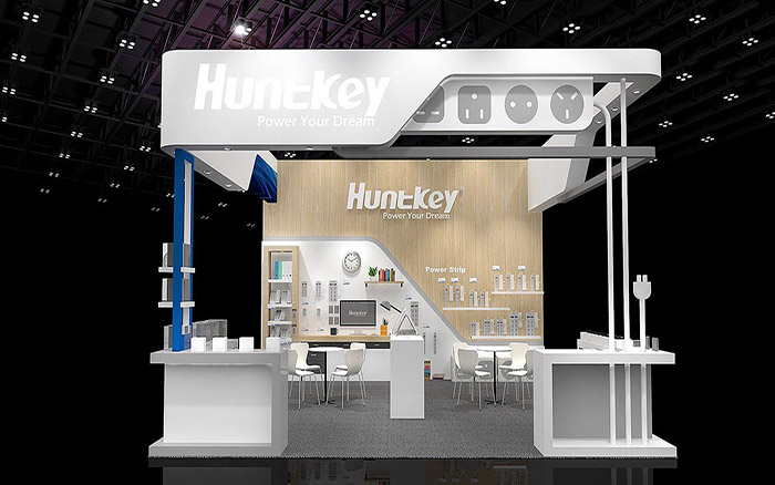 廣州琶洲展館展台搭建-huntkey-電源展會設計