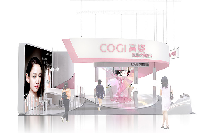 西安展台布展搭建-高姿-美博會展位設計