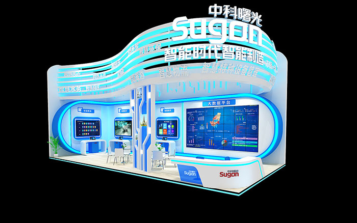 北京地啊你在展台展示製作布置