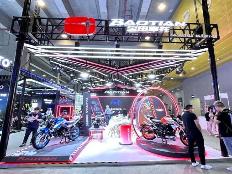 江門市中港寶田摩托車實業(ye) 有限公司的第137屆獲獎廣交會(hui) 展位設計裝修圖片