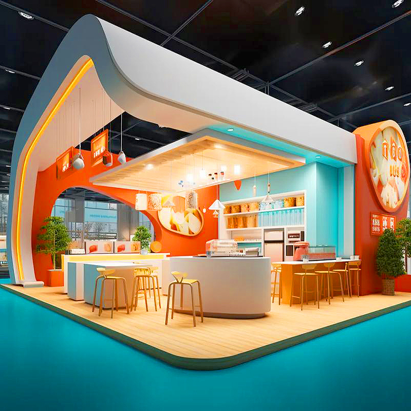 在食品展台設計搭建中的現場試吃區